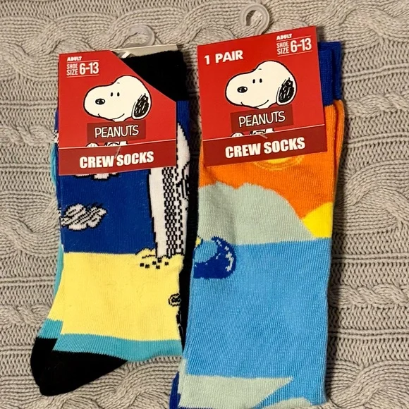 Snoopy Peanuts Socks Watersports Bundle - 2 Pair - New