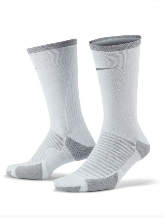 Nike Spark Cushioned Crew Running White/Reflective Silver Socks (2 Pair)