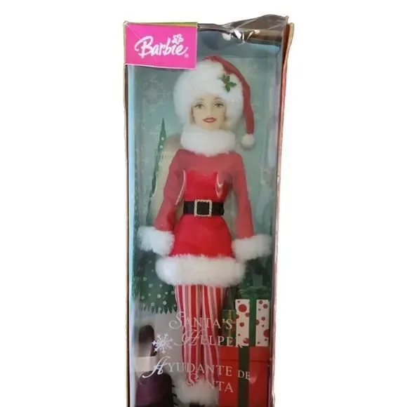Santa's Helper Barbie Holiday Doll 2004 Ayudante De Santa NIB