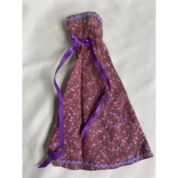 Vintage Purple‎ Floral Bow Long Barbie Dress