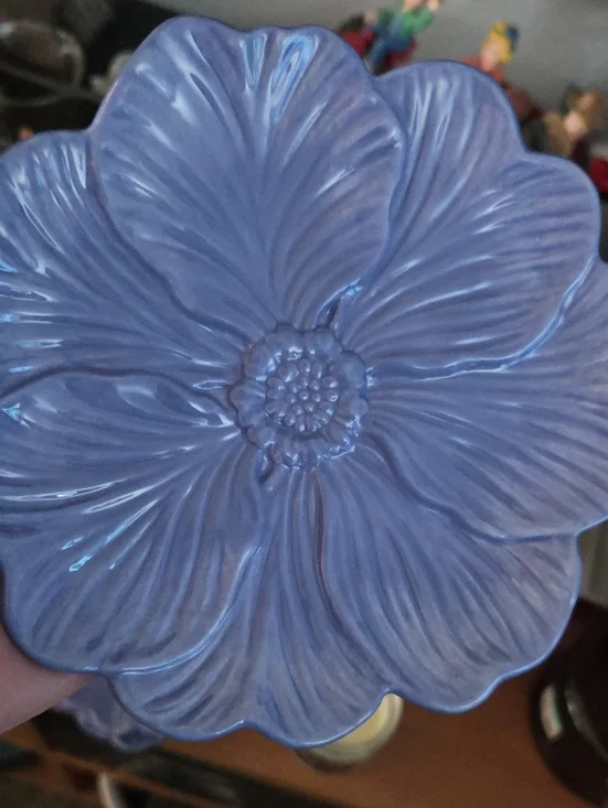 Peir 1 Imports Hand Painted Plates Dolomite Poppy Flower 6 1/2