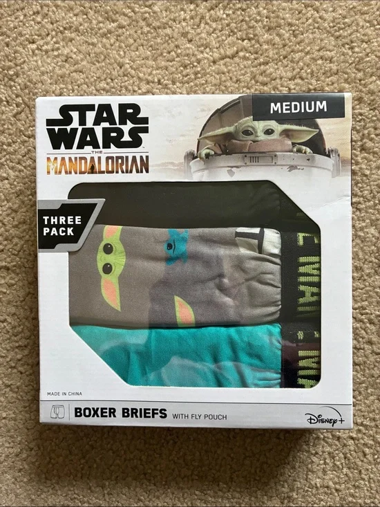 Star Wars The Mandalorian Three Pack Boxer Briefs - Men’s Size Medium