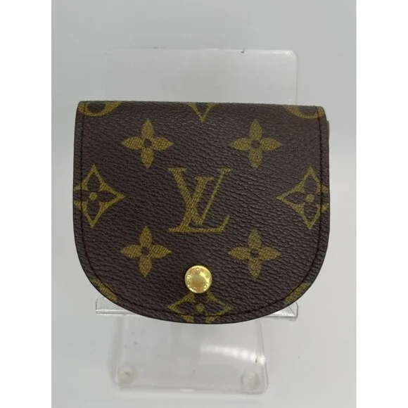 Authentic Louis Vuitton Monogram Porte Monnaie Gousset Coin Purse Wallet/110
