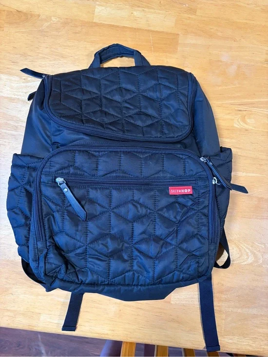 Skip Hop Black Quilted Diaper Bag