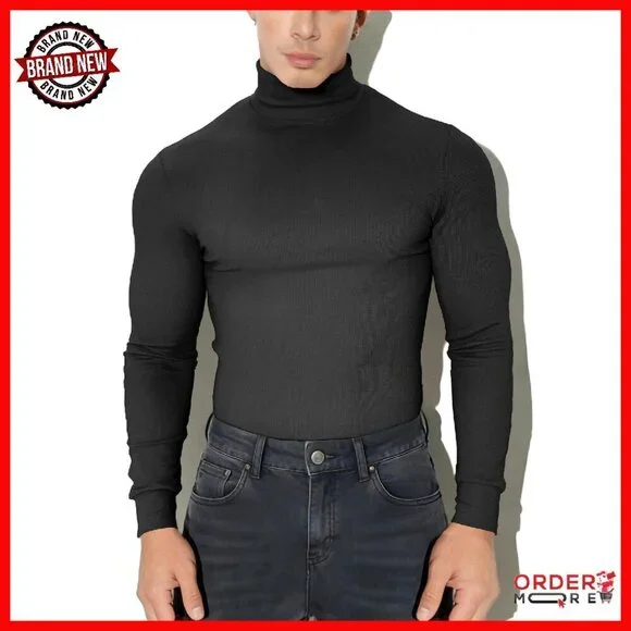 Men's Slim Fit Thermal Turtleneck Shirt Long Sleeve Base Layer
