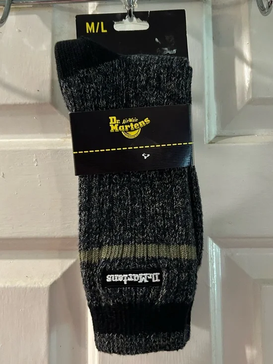 Dr. Martens Black and Olive Crew Socks M/L