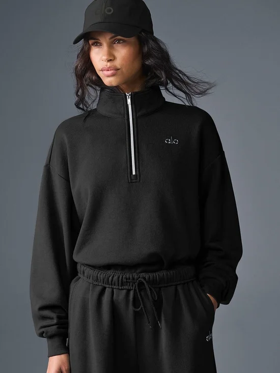 ALO Yoga Accolade 1 / 4 Zip Pullover Size Large - Black
