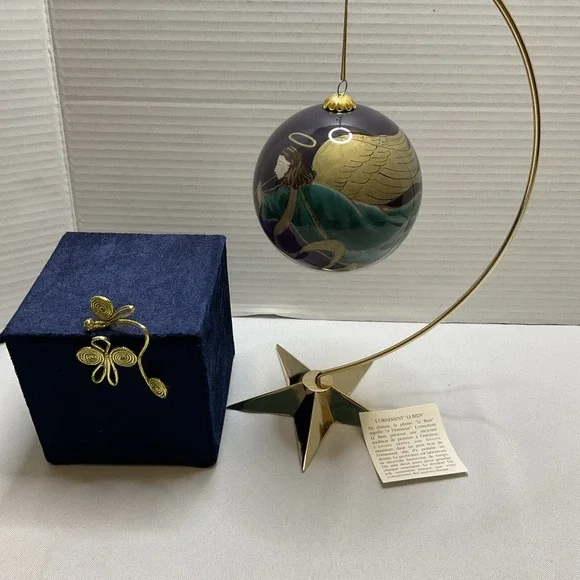 Li Bien Angel With Trumpet Christmas Ornament‎ Reverse Painted 4