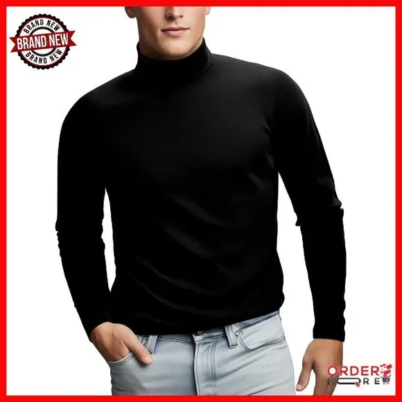 Men's Thermal Turtleneck Baselayer Top Slim Fit Long Sleeve