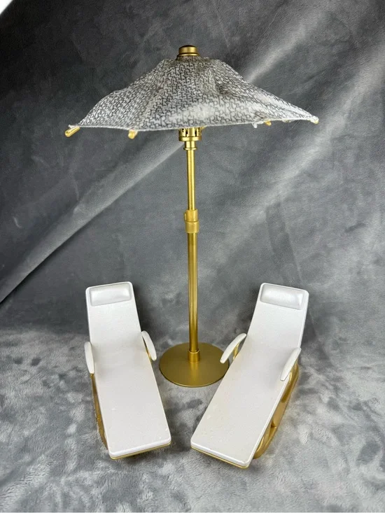 Rainbow High Doll Pool Lounge Chairs & Umbrella Set Replacement Pieces MGA