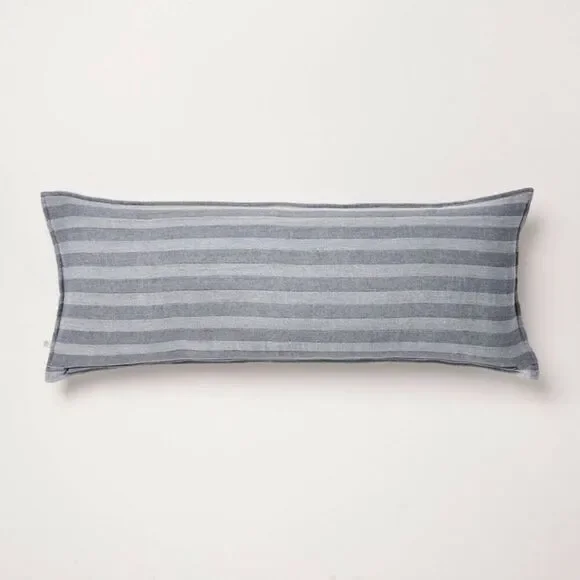 Hearth & Hand Blue Striped Lumbar Pillow
