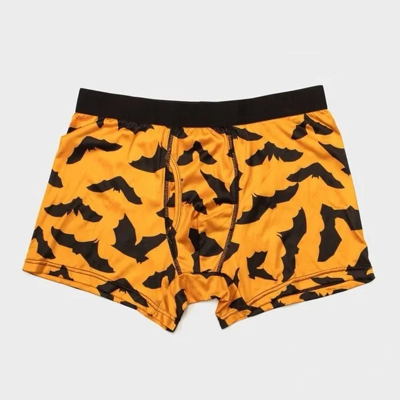 Men's nwt Special Thanks Halloween Bats Boxer Briefs - Orange XL