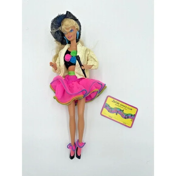 Vintage 1989‎ Mattel DANCE CLUB BARBIE Doll w Original Outfit & Accessories