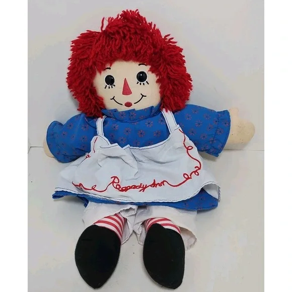 Raggedy Ann Russ Applesauce Brand 16 Inch Plush Stuffed Doll‎ Yarn Hair