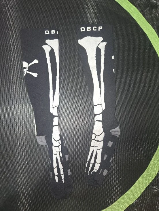 Black Skeleton Knee-High Athletic Compression Socks