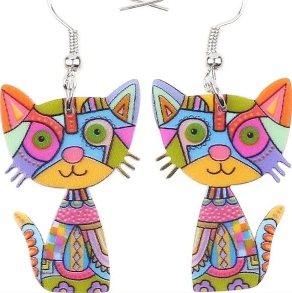 Colorful Cat Earrings