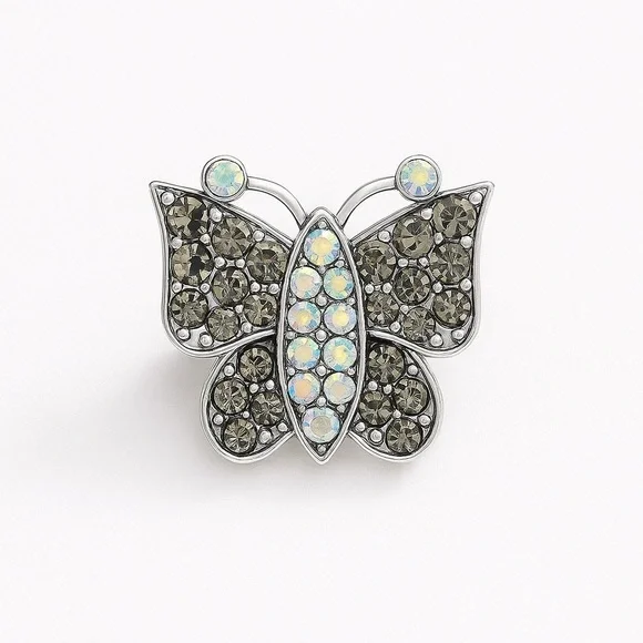⚜️💎 Elegant Silver Butterfly Brooch 🦋❤️‍🔥