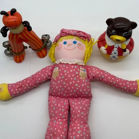 Vintage Kiddie Products First Years Musical Wobblers‎ Doll Toy lot