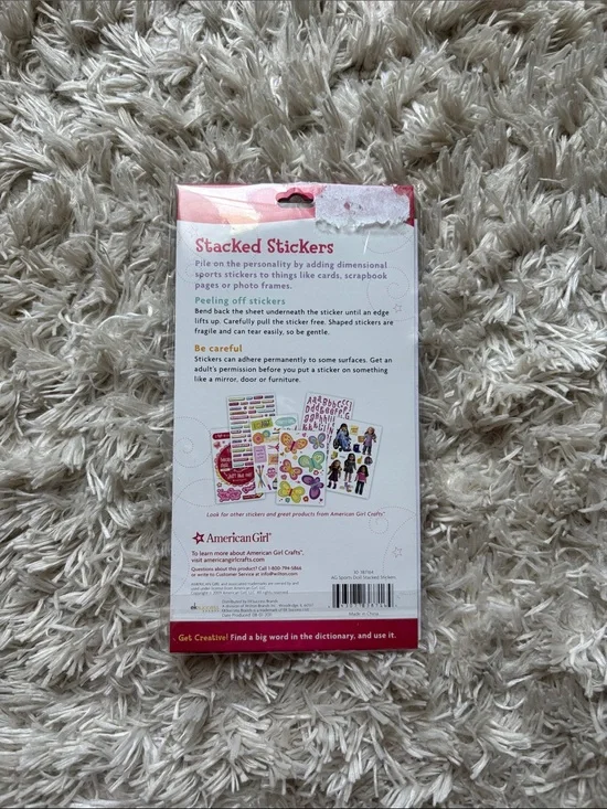American Girl Doll Crafts Peel and Stick Stacked Stickers‎ 13 Pieces