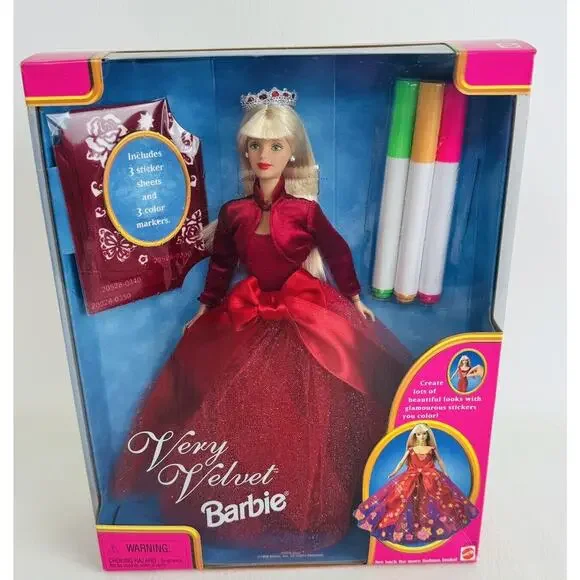 Barbie Very Velvet Doll 20528 Vintage 1998 Markers‎ Stickers Blonde New