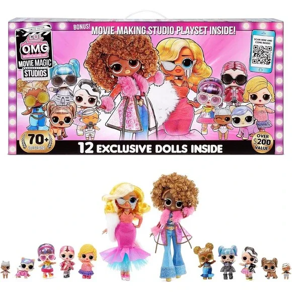 L.O.L. Surprise! OMG Movie Magic Studio w 70 Surprises 12 + 2 Fashion Dolls Set