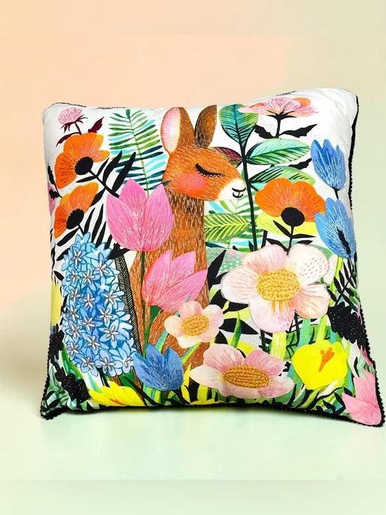Miriam Bos for Pier1 bunny pillow, missing a few beads