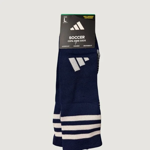 Adidas Soccer Copa Zone Socks Men Large Navy Blue White Aeroready 5157948D-OTC-L