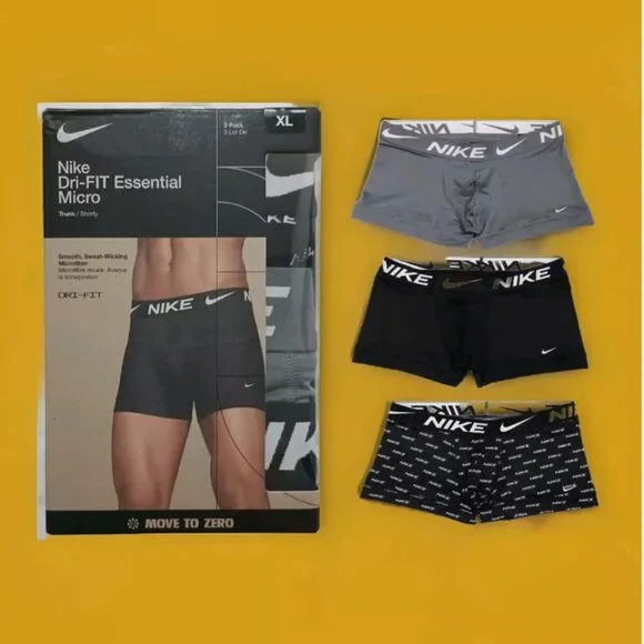 New Nike Dri Fit 3 Pack Boxer Briefs Short Trunk XL