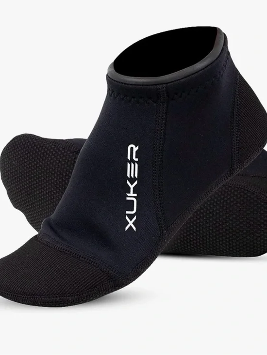 Xuker Neoprene Unisex Water Sand Socks 3mm, Black, Large M9/10, W10/11