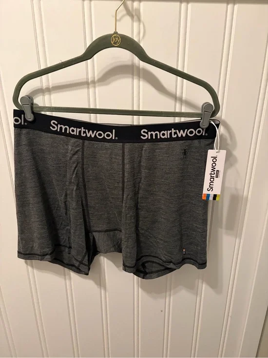NWT Smartwool Men's Everyday Merino Boxer Briefs Gray Heather - Size 2XL XXL