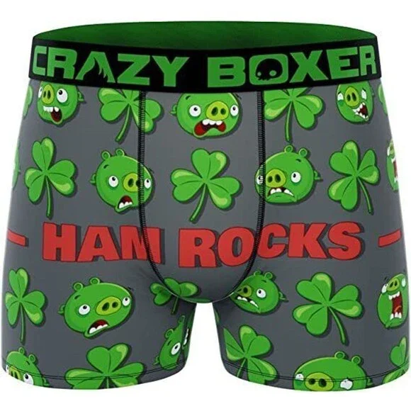 Crazy Boxer Angry Birds St Patrick Men's Boxer Brief - Small