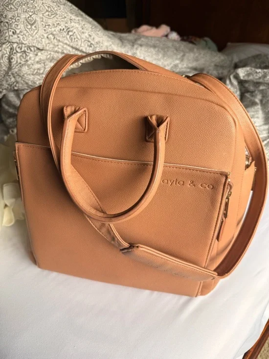 Ayla & Co Camel Baby Bag Tote with Convertible Strap