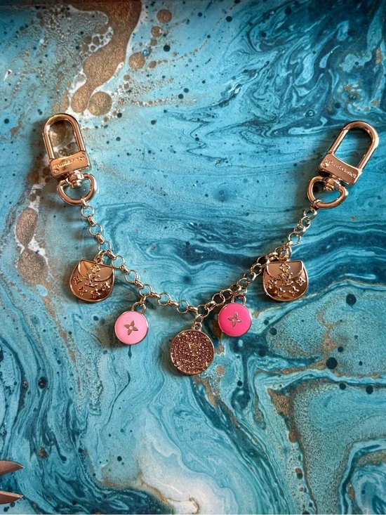 Louis Vuitton Rose Gold and Pink Charm Chain Accessory