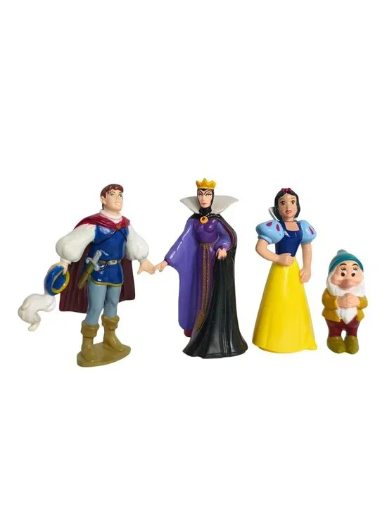 Vtg Disney Snow White Prince Charming Evil Queen Bashful Dwarf Figures '93 Colle
