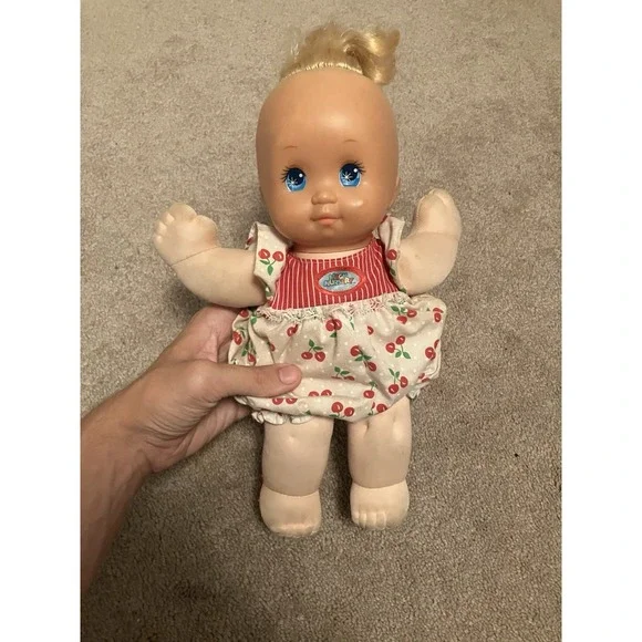 Magic Nursery Baby Doll 1989 Mattel  Original Cherry Summer Dress Blue Eyes VTG