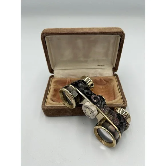 Binolux 2.5x25 Coated Opera Glasses Japan Decorative Design with Case