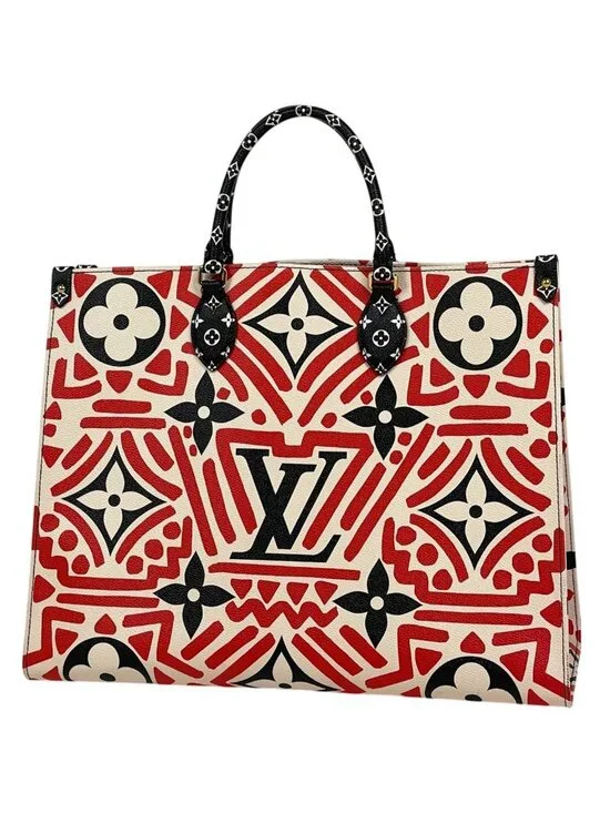 Louis Vuitton On The Go GM 2-Way Monogram Giant LV Crafty Tote Cream