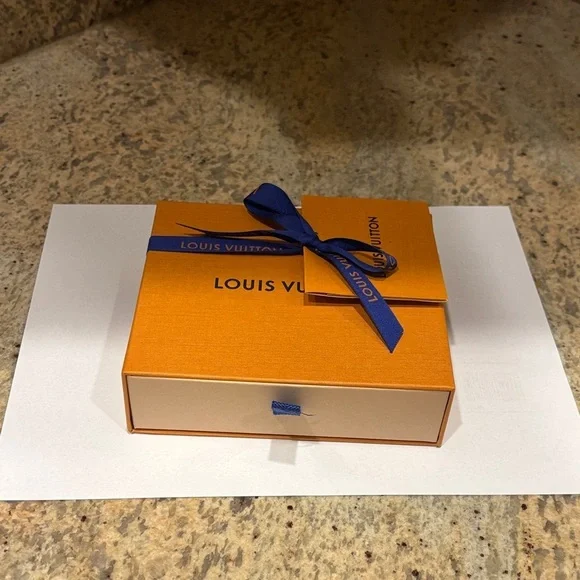 Louis Vuitton Tangerine Box with Navy Ribbon
