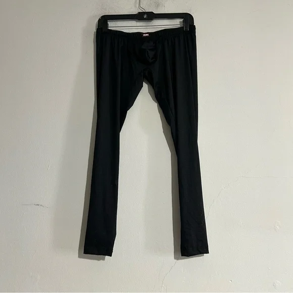 N2N Bodywear Black Sheer Mesh Pouch Tights Large NWT