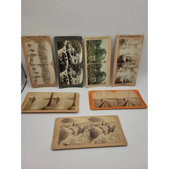 Lot 7 Antique Stereoview Cards Boer War South Africa Niagara Bridge Cuba Photo