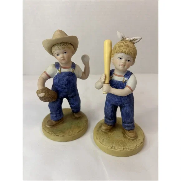 Denim Days LET'S PLAY BALL Danny Debbie Figurine 1522 Vintage No Box - No Tag