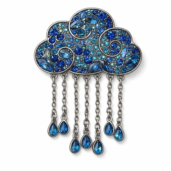 ⚜️🌧️ Cloudé | Blue and Silver Cloud Brooch 🌧️