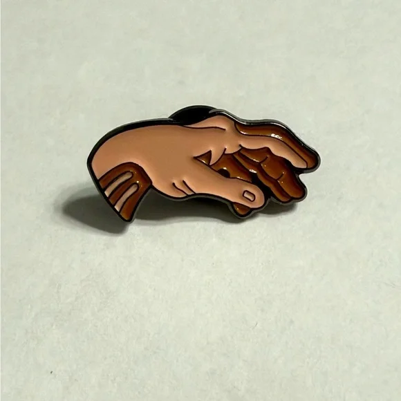 Women’s Jewelry Lucky Angel Hand Design Enamel Pin Brooch- Pink, Brown,& Black