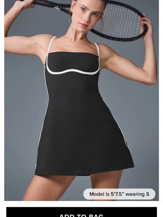 ALO Yoga Black and White Tennis Dress