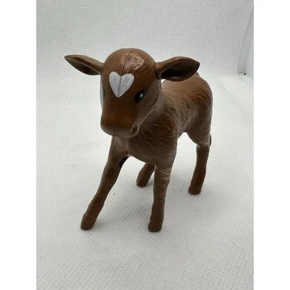 Barbie Sweet Orchard Farm Baby Cow Calf Brown White Replacement 2019‎ Mattel