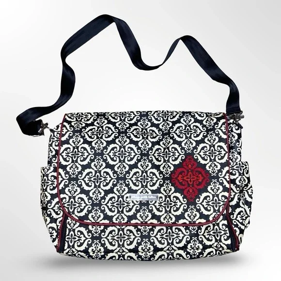 Petunia Pickle Bottom Diaper Bag Messenger Bag Black White Red Baby Travel Tote