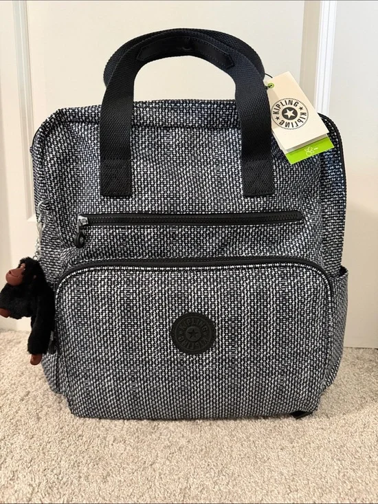 Kipling Audrie Black and White Pattern Diaper Backpack
