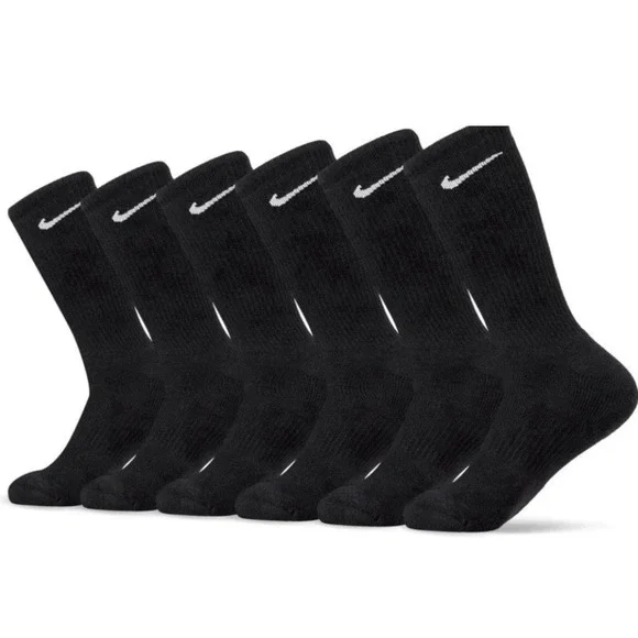Nike Unisex Adult Everyday Cushioned Training Crew Socks (6 Pairs), Small
