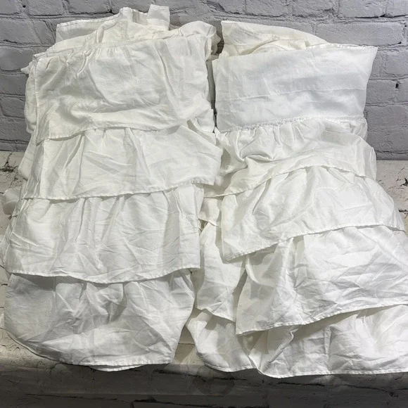 Pottery Barn Kids Ruffles Layers Blackout Curtain White 44x84 Each 2 Panels
