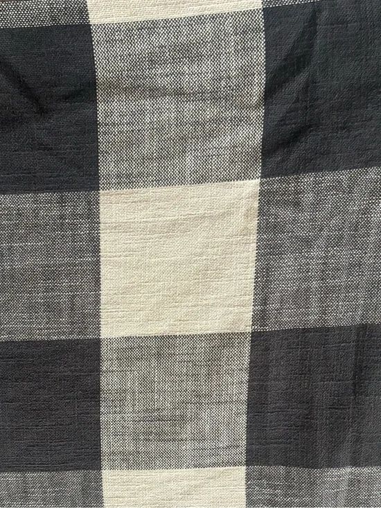 POTTERY BARN 3 Piece Queen Duvet Set Bryce Buffalo Check Black Gray Cream